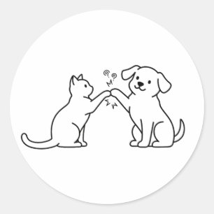 Cat Dog Heated Rivalry Art Tee Classic Round Sticker