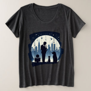 Cat, dog, Jazz Plus Size T-Shirt