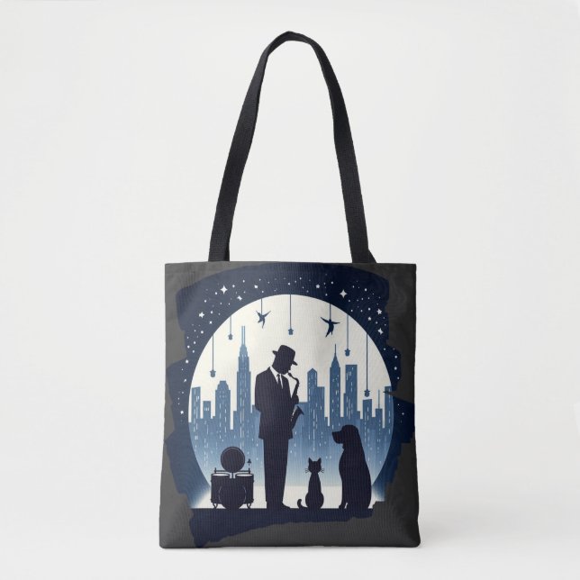 Cat, dog, Jazz  Tote Bag (Front)