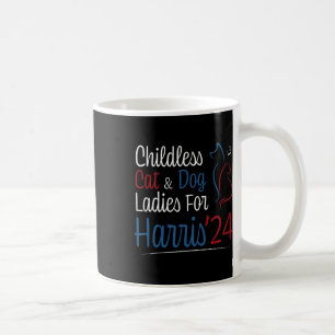 Cat Dog Lady Ladies Shirt For Kamala Harris 2024 Coffee Mug