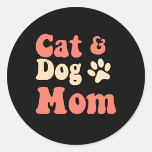 Cat Dog Mum Classic Round Sticker