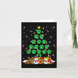 Cat Dog Paw Christmas Tree Lights Puppy Dog Cat Lo Card