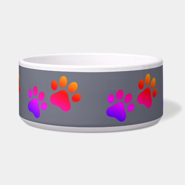 Cat / Dog paw prints, colourful paw pattern (Front)