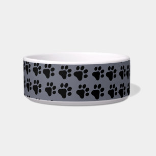 Cat / Dog paw prints -grey back ground Bowl