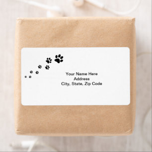 Cat Dog Paw Prints Labels