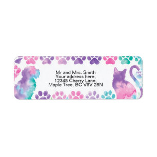 Cat Dog Paw Prints Return Address Labels