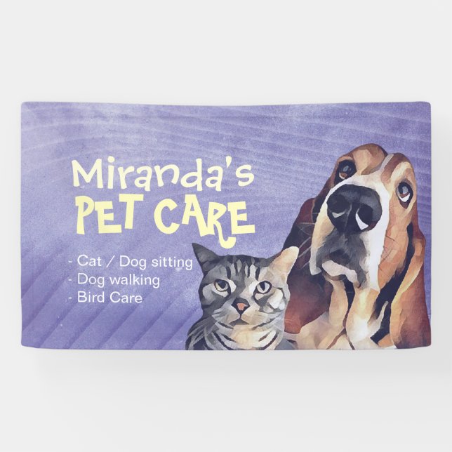 Cat & Dog Pet Care Grooming Sitting Shop Banner (Horizontal)