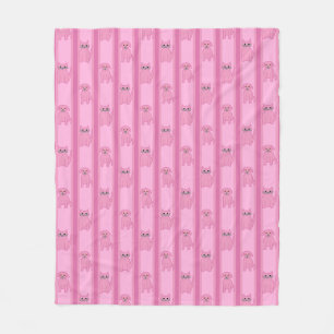 Cat & Dog Striped Fleece Blanket