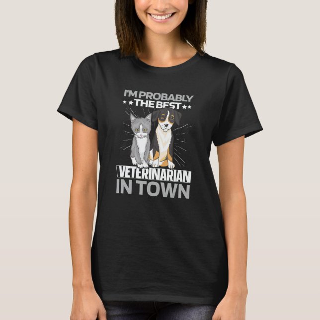 Cat Dog Vet Animal Doctor Veterinary   Veterinaria T-Shirt (Front)