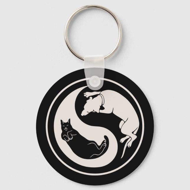 Cat-Dog Yin-Yang Key Ring (Front)