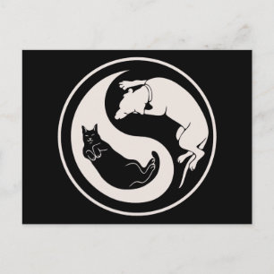 Cat-Dog Yin-Yang Postcard