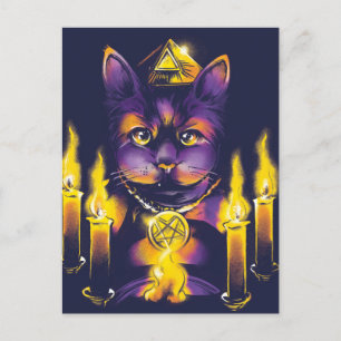Cat Doing Spellwork Postcard