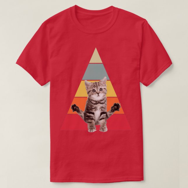 Cat doing yoga Meditation Cat Yoga Pose T-Shirt (Design Front)