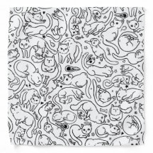 Cat Doodle Bandanna