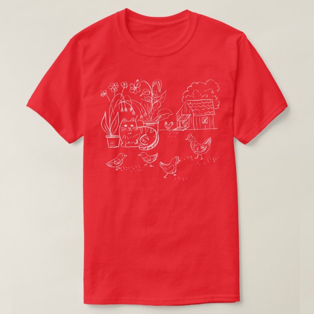Cat Doodle Cat Farm T-Shirt (Design Front)