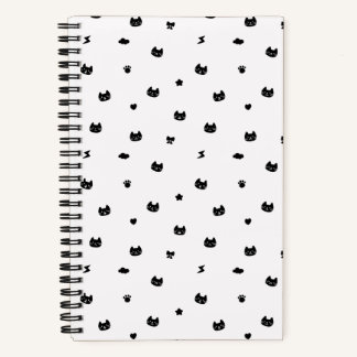 Cat Doodle White Notebook