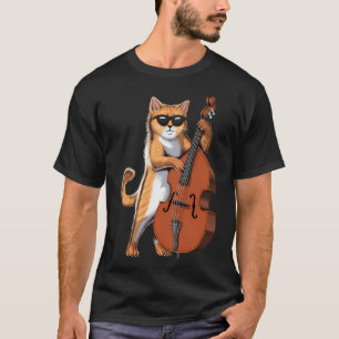 Cat Double Bass Player T-Shirt
