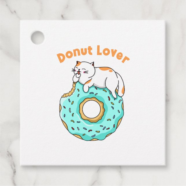 Cat Doughnut Lover Favour Tags (Front)