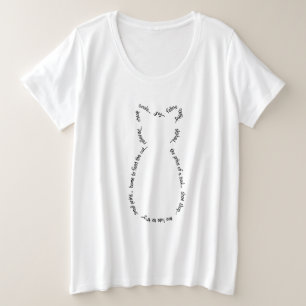 Cat Drabble Plus Size T-Shirt (Black Text)
