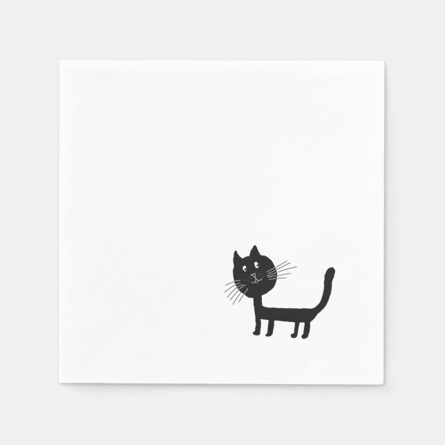 Cat Drawing Paper Napkins (Front)