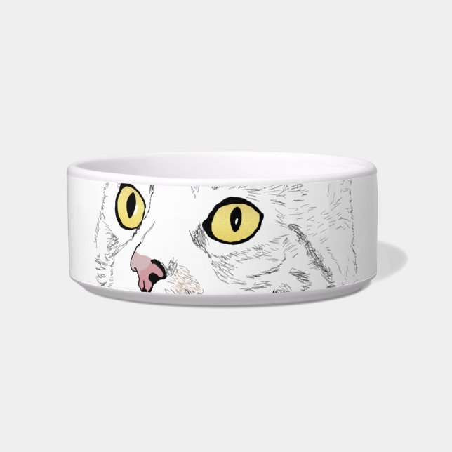 Cat Drawing Pet Bowl (Front)