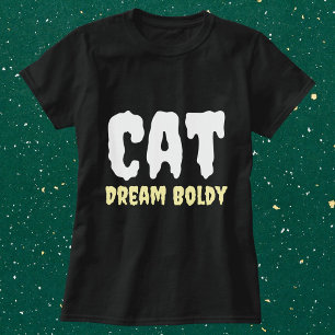 Cat Dream Boldly Funny Simple Personalised Black T-Shirt