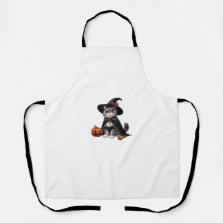 Cat Dressed as a Witch  Apron