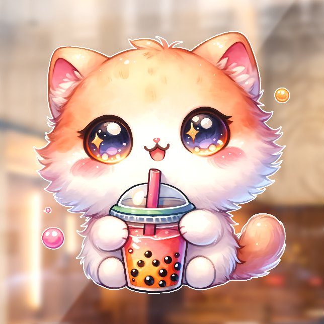 Cat Drinking Boba Cute Bubble Tea (Sheet 2)