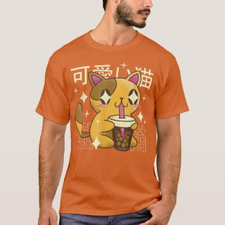 Cat Drinking Bubble Tea Drink Japan  T-Shirt