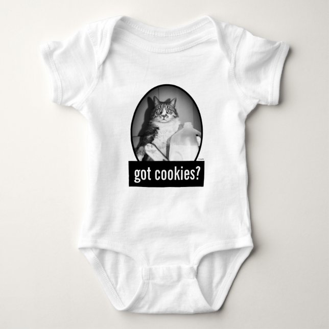 Cat Drinking Milk From Jug Baby Bodysuit (Front)