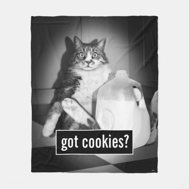 Cat Drinking Milk From Jug Fleece Blanket (Front)