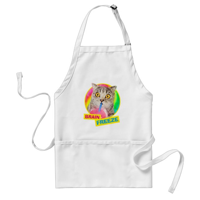 Cat Drinking Slushie Standard Apron (Front)