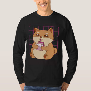 Cat drinking Strawberry Milk T-Shirt