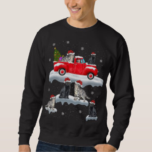 Cat Driving Christmas Tree Red Truck Cat Christmas Sweatshirt