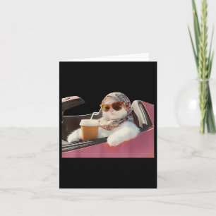 Cat Driving Meme Rage Is Consuming Me Silly Humour Card