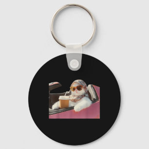 Cat Driving Meme Rage Is Consuming Me Silly Humour Key Ring