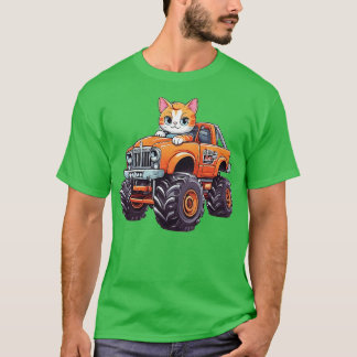 Cat Driving Monster Truk T-Shirt