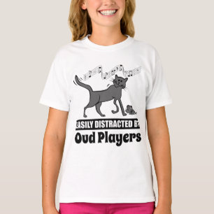 Cat Easily Distracted by Oud Players T-Shirt