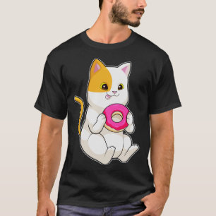 Cat Eating Doughnut T-Shirt