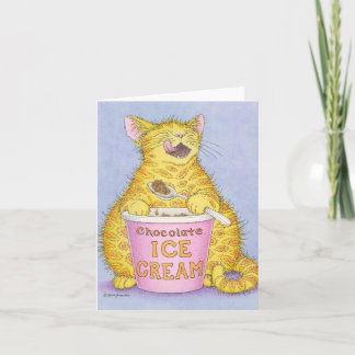 CAT eating ice cream Card