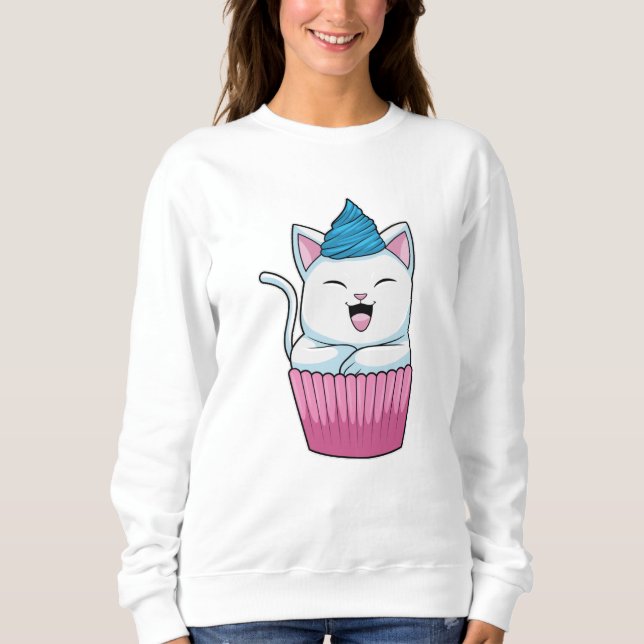 Cat Eating Muffin Sweatshirt (Front)