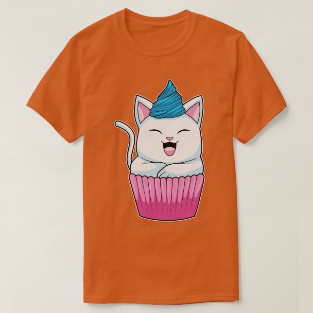Cat Eating Muffin T-Shirt (Design Front)