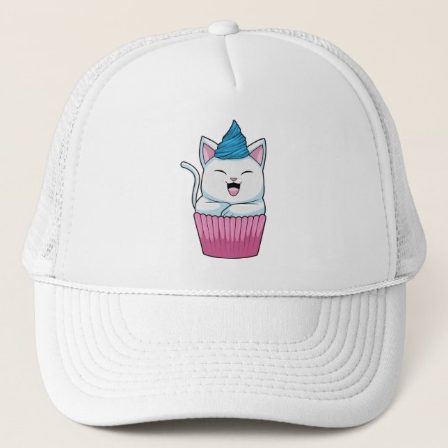 Cat Eating Muffin Trucker Hat (Front)