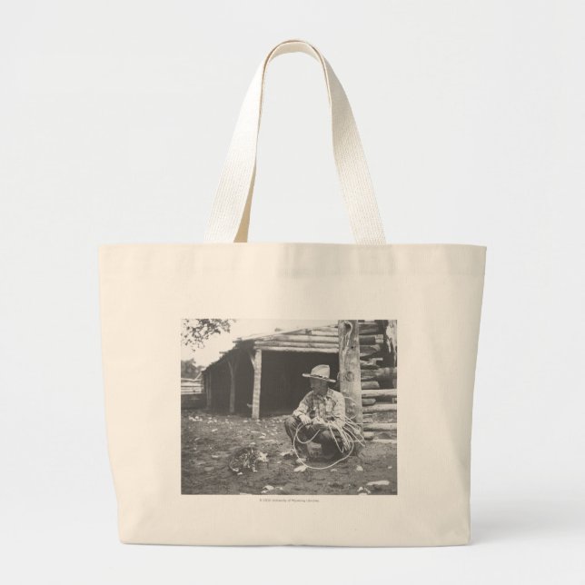 Cat eating out of a coffee can. large tote bag (Front)