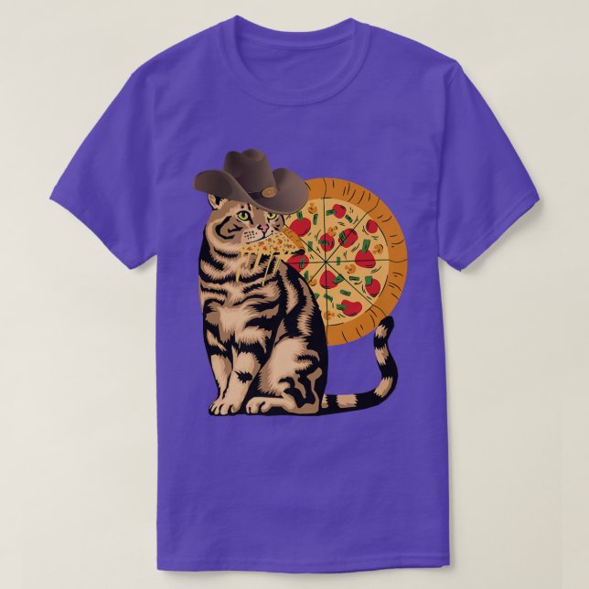 Cat eating pizza  T-Shirt (Design Front)
