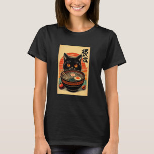 Cat Eating Ramen, Cat Lover, Japanese Noodles, Ram T-Shirt