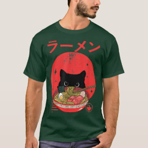 Cat Eating Ramen Japanese Cute Kawaii Anime Japane T-Shirt