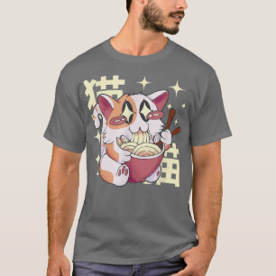 Cat Eating Ramen Kawaii Japanese Anime Japan Cultu T-Shirt