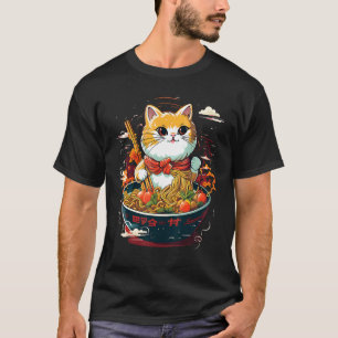 Cat Eating Ramen Noodle I Just Really Love Ramen T-Shirt