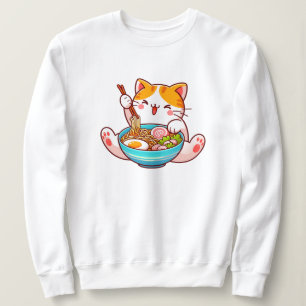 Cat Eating Ramen Noodles Eater Ramen cat Sweatshirt